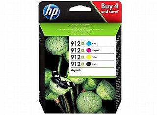 ���� 4 ���� ��� 912XL ������ HP 912XL Black Cyan Yellow Magenta Ink Cartridge for HP 3YP34A
