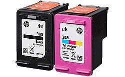 ���� 2 ���� ��� 308 ������ HP 308 Black And Color Ink Cartridge for HP 6L6S6UE
